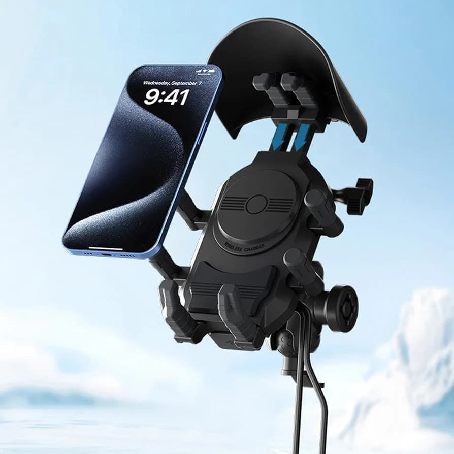 מתקן לטלפון+טעינה אלחוטית + חיבור USB עם בולם OCTO-GRIP