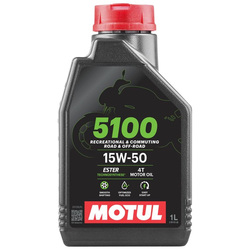 שמן מנוע מוטול למנועי 4 פעימות בנפח 1 ליטר – MOTUL 5100 4T 15W50